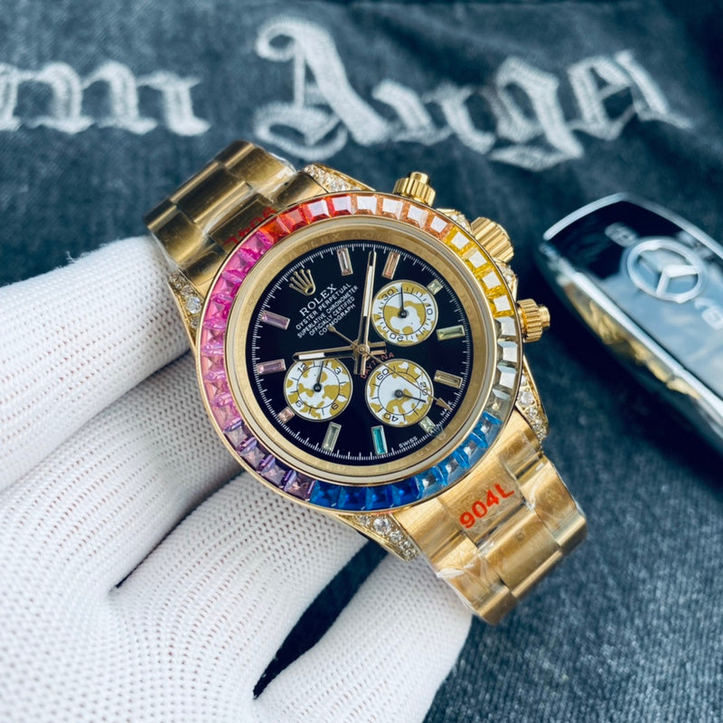 RW32  Rainbow Di classic three eyes six needle design, atmospheric fashion 40mm*12mm