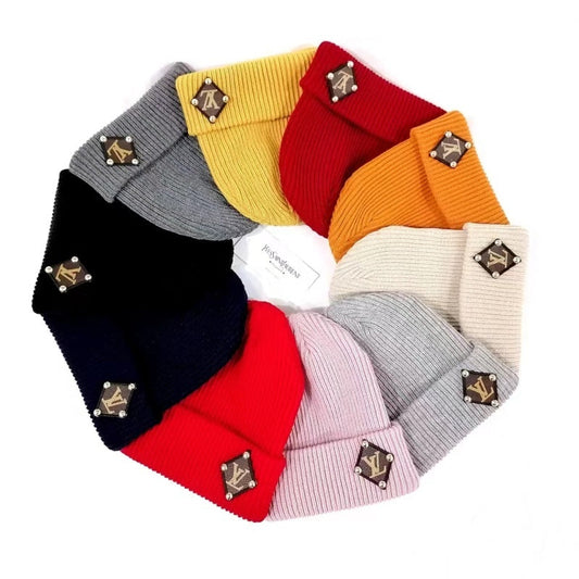 PLH2   New autumn and winter fashion vertical striped hat