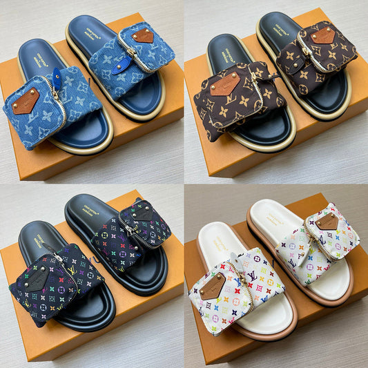 YLS5 Leather Slippers Size 36-45 Shoes with Box