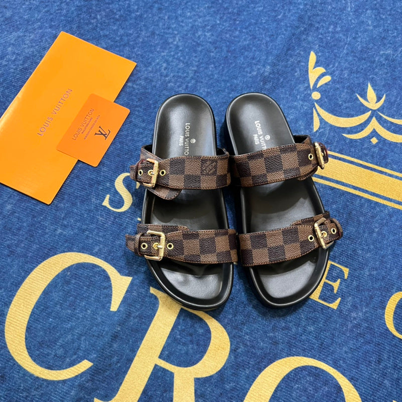 MJLS08 Women slipper Leather Shoes 35-42 with box