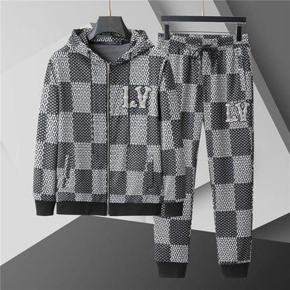 LVC025 New men's spring and autumn thin style outerwear+long pants pure cotton casual suit clothing