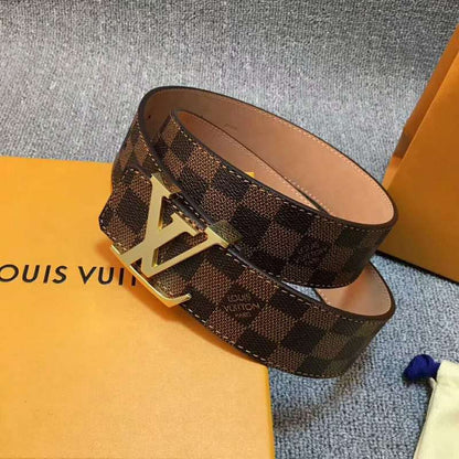 LVBL1 wide 3.8cm real leather Man and women Belt with packing