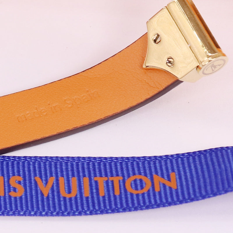 LVB46 Leather Bracelet 316L steel plating gold Bangle Jewelry