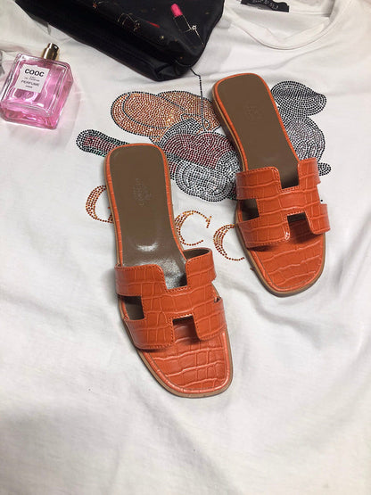 OHS02 Couples slipper Leather Shoes 35-42 with box