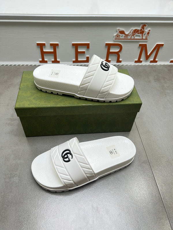 YGS06 Women and Man Leather Slippers 36-45 Shoes with Box