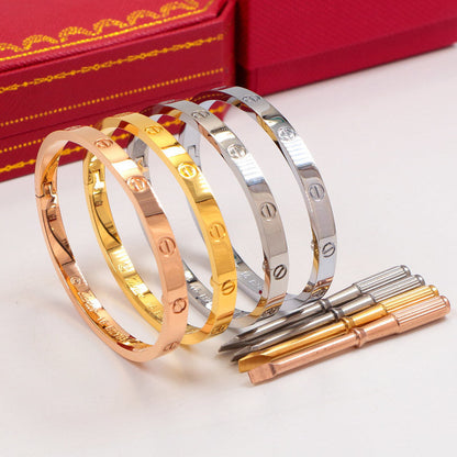 CAB15 LOVE screw bracelet with screwdriver bangle steel 18K gold plated Jewelry 15-22cm