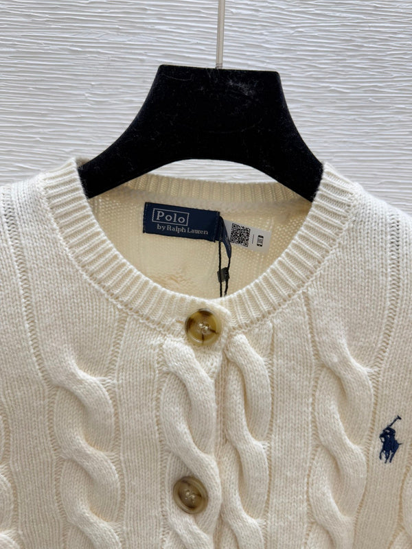 POC3   Women's collar pure cotton knitted cardigan long sleeved clothes