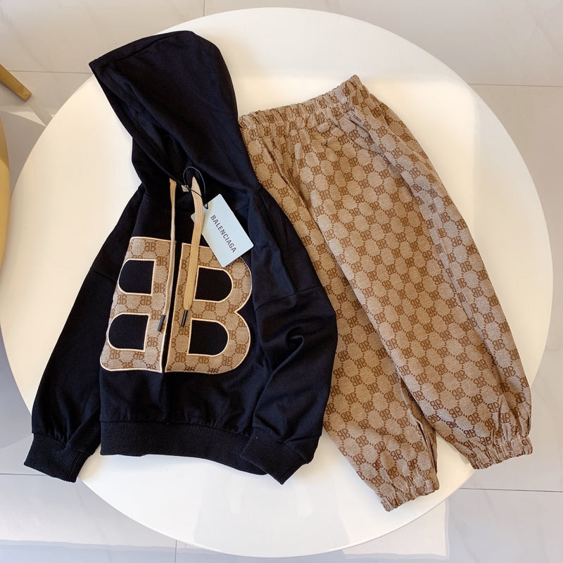 TBUC5  Boys and girls' fashionable spring and autumn suit top+pants clothing