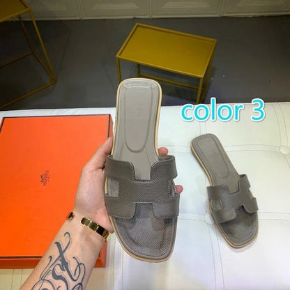 MHS6 35-40 no invoice H leather High quality slippers