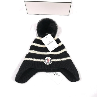 PMOH5   Children's ear protection striped knitted hat