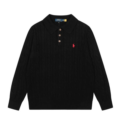 LFC5 New men's and women's spring and autumn collared sweaters, sweater base clothes