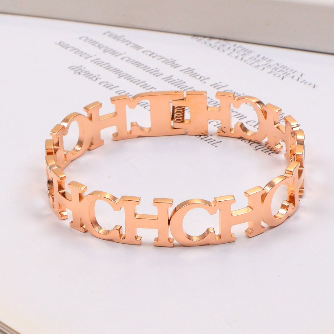 CHB66 Stainless steel large C letter bracelet women's jewelry