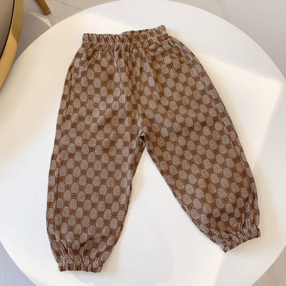 TBUC5  Boys and girls' fashionable spring and autumn suit top+pants clothing