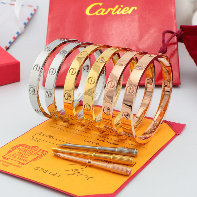 CAB15 LOVE screw bracelet with screwdriver bangle steel 18K gold plated Jewelry 15-22cm