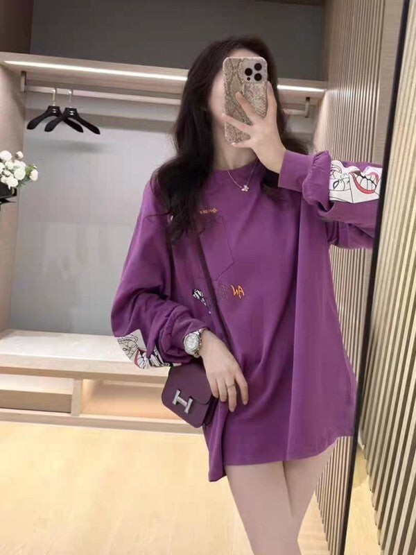 KLC18 New style men's and women's pure cotton long sleeved clothes