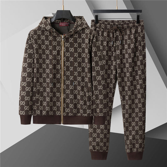GUC0101 New men's spring and autumn thin style outerwear+long pants pure cotton casual suit clothing