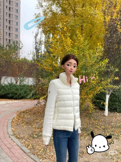 042067  Women's knitted spliced down jacket clothing