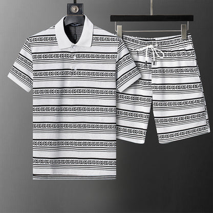 DGC18 New men's short sleeved polo top+shorts clothing