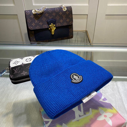 SMH5  Leather badge LOGO knitted hat