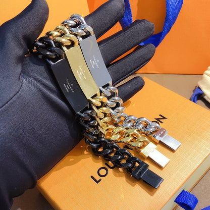 LVL095 Bracelet 316L steel plating gold Jewelry