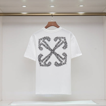 OFFC33   New  Men's and women's letter embroidery short-sleeved T-shirt clothing