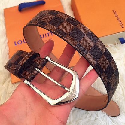 LBL4 Real leather wide 3.5cm coffee have 95-125cm total long with packing