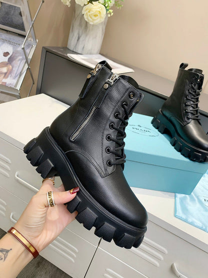HJPS1 Leather Shoes Women 35-40 with box