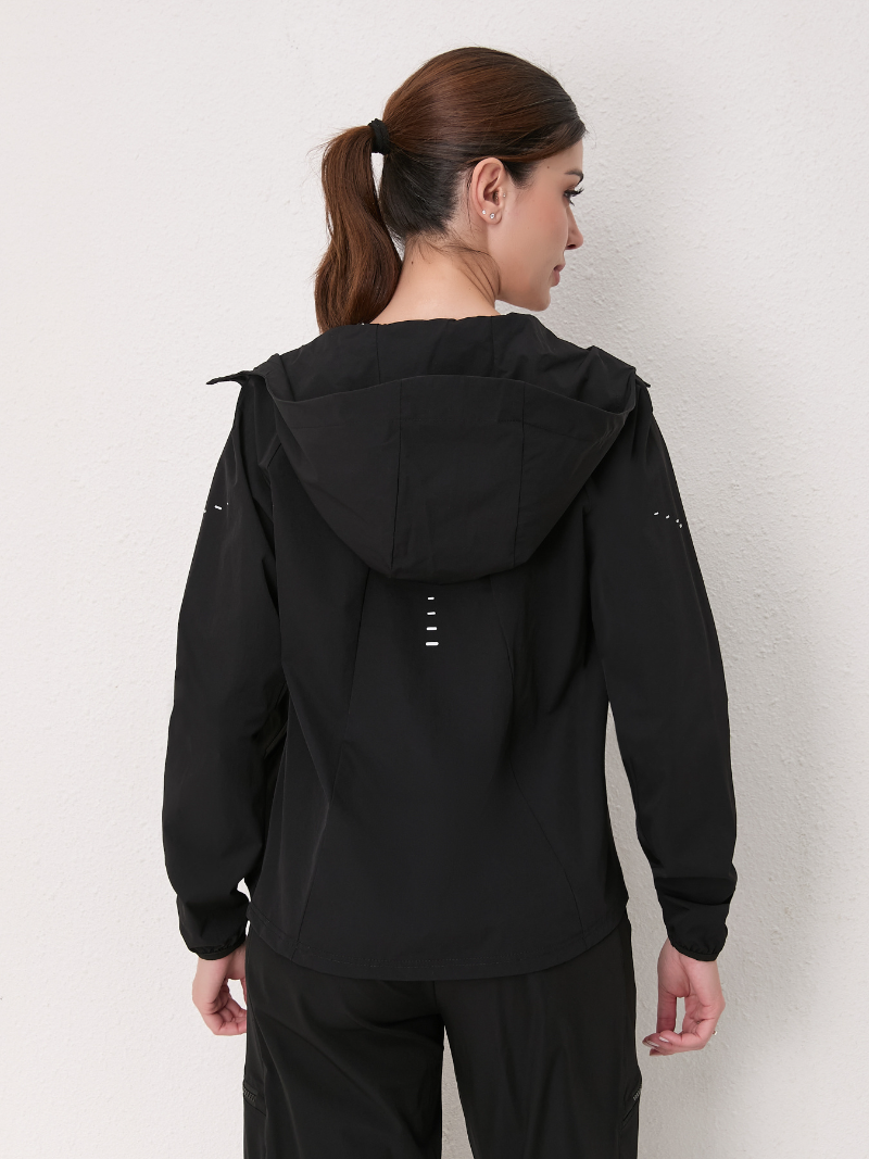 zalo314  Women's sports windbreaker, yoga running gym hooded zipper jacket, thin clothing