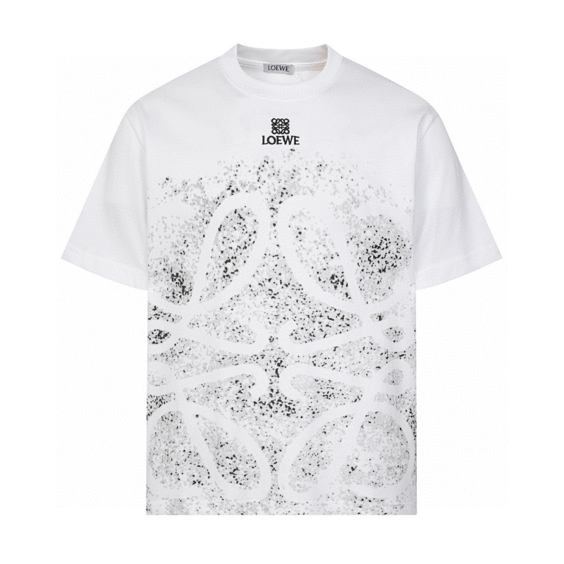 LOC44 High quality men's short sleeved heavy-duty embroidered T-shirt, pure cotton top Clothing