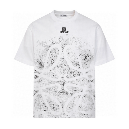 LOC44 High quality men's short sleeved heavy-duty embroidered T-shirt, pure cotton top Clothing