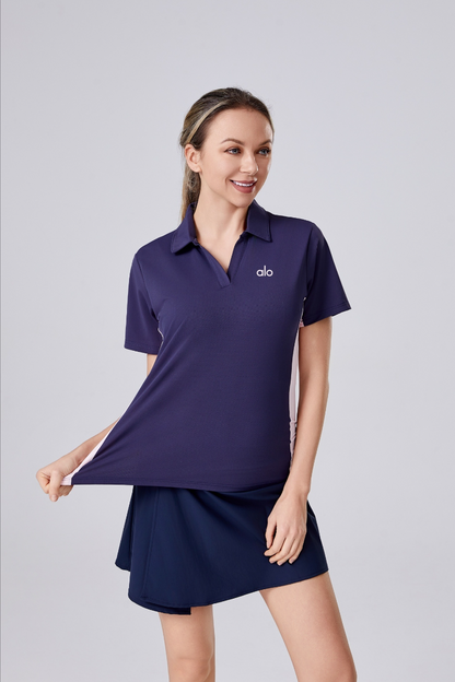 zalo2152   Women's short sleeved T-shirt polo shirt quick drying fitness suit top clothing