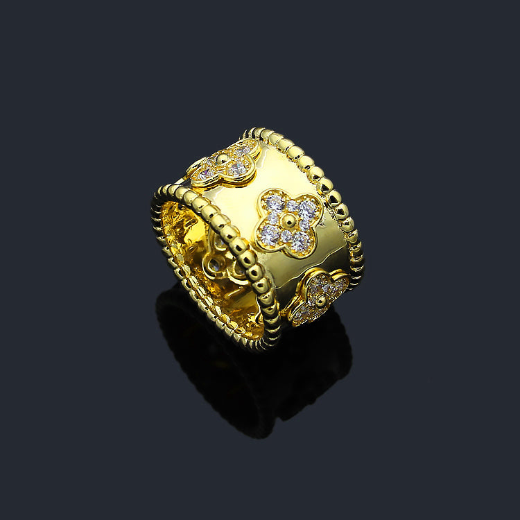 VAR14  VAC classic kaleidoscope 18K gold plating  rings jewelry