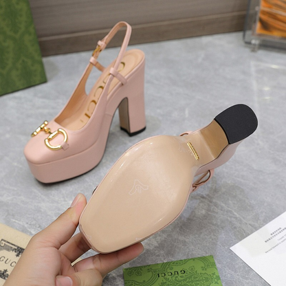 JHGS14 Slipper 12CM Heel Size 35-42 Lether Shoes with box