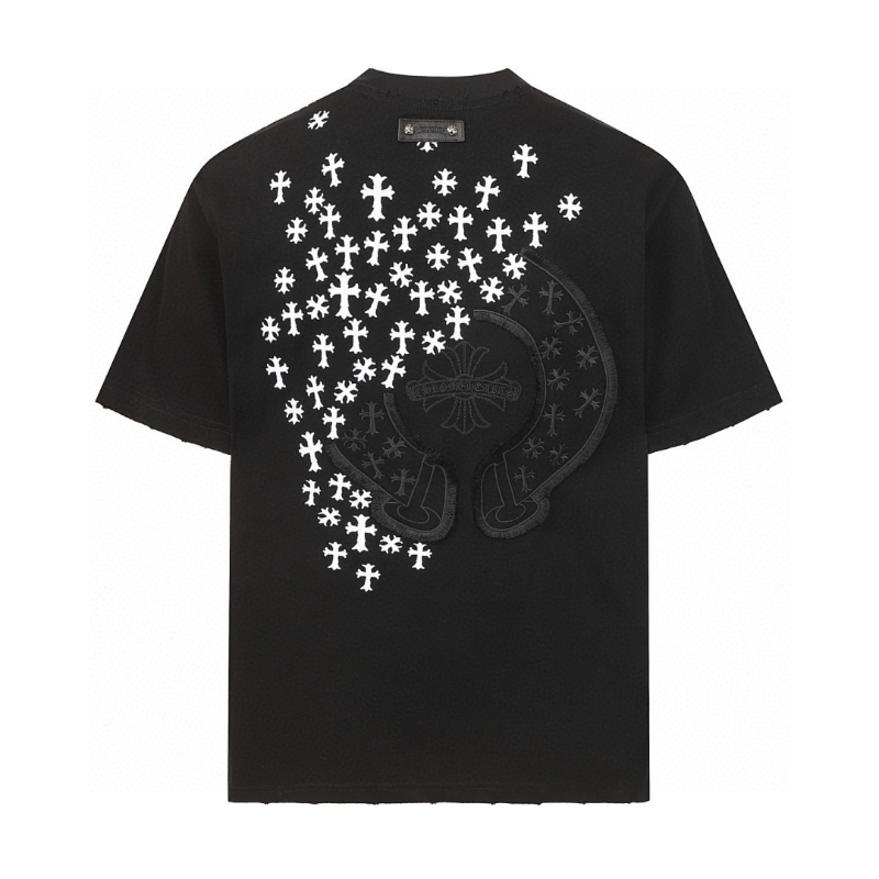 KLC10 High quality men's short sleeved heavy-duty embroidered T-shirt, pure cotton top Clothing