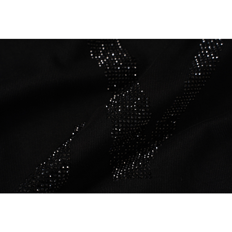 LVC055 High quality men's and women's pure cotton summer short sleeved T-shirt with diamond inlay clothing