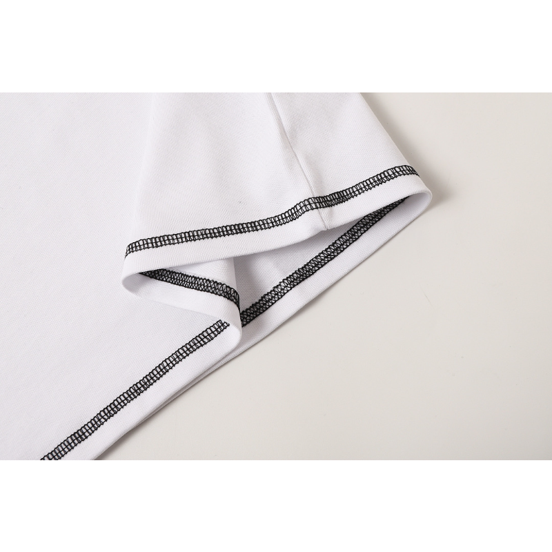 LVC165 High quality men's short sleeved heavy-duty embroidered T-shirt, pure cotton top Clothing