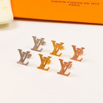 LVE47 Stainless steel V-letter earrings for women's jewelry