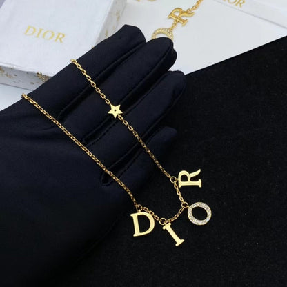 DIN38   Classic Fashion D-Letter Jewelry Necklace bracelet for women