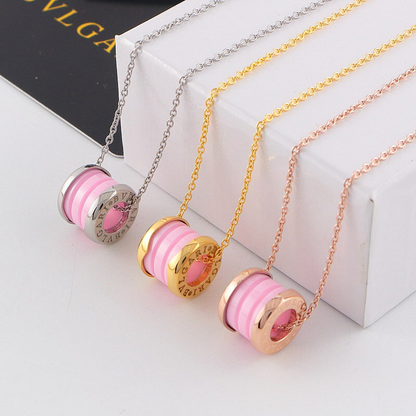 BVN14 Pink ceramic necklace jewelry for women