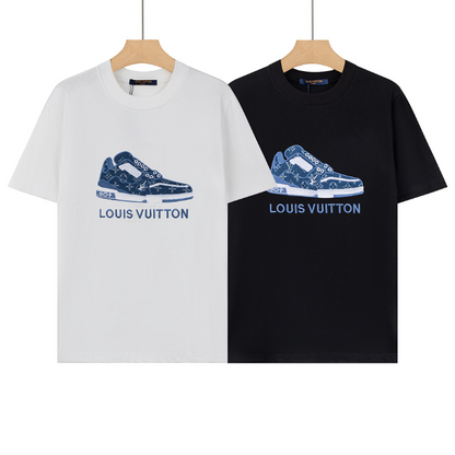 LVC123 New men's and women's summer pure cotton short sleeved top clothing