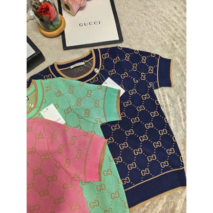 GUC16 New women's summer T-shirt knitted ice silk fabric clothes
