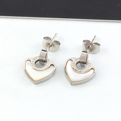 BVE4 heart-shaped titanium steel earrings jewelry