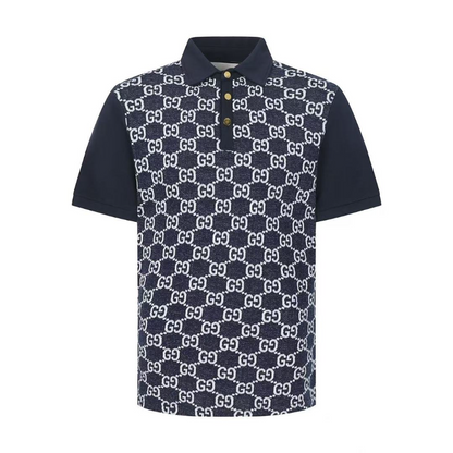 GUC031 New Summer Men's Polo Top with High Quality Beaded Pulling Frame Cotton Fabric Clothing