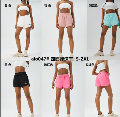 zalo047    Women's new anti glare fake two-piece sports quick drying breathable yoga suit fitness shorts clothing