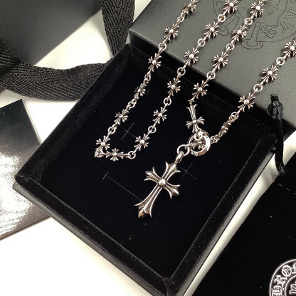 CHSN5 Classic men's and women's diamond studded cross necklace jewelry