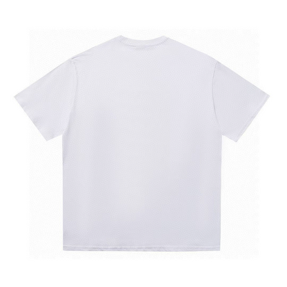 LOC43 High quality men's short sleeved heavy-duty embroidered T-shirt, pure cotton top Clothing