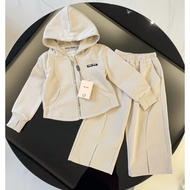 TMUC1 Spring and Autumn New Girls' Pure Cotton Set Hooded Long Sleeve+Pants Clothing