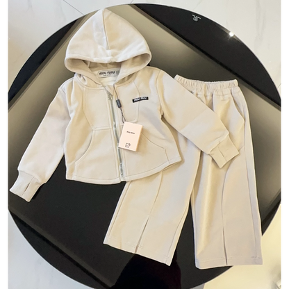 TMUC1 Spring and Autumn New Girls' Pure Cotton Set Hooded Long Sleeve+Pants Clothing