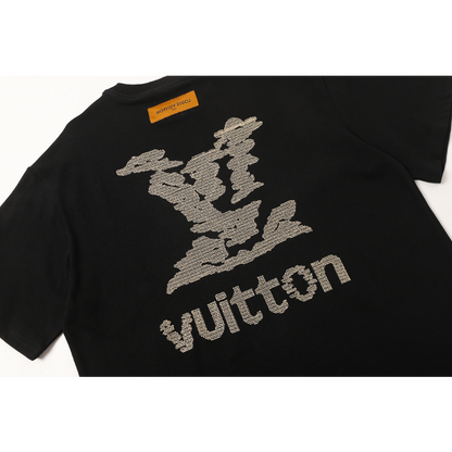 LVC157 High quality men's short sleeved heavy-duty embroidered T-shirt, pure cotton top Clothing