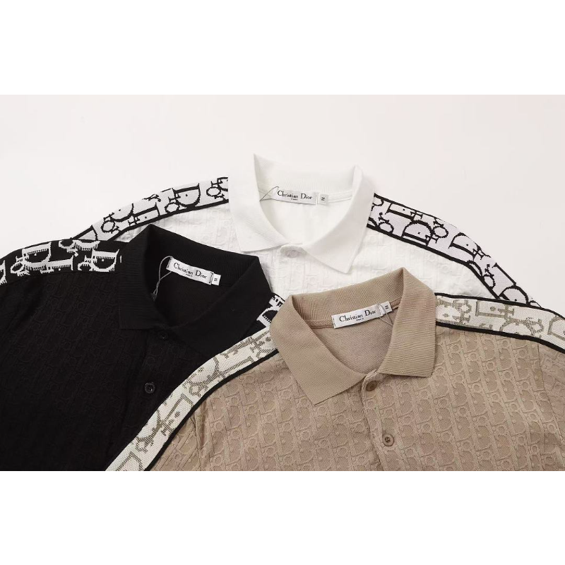 DIC39 New Summer Men's Polo Top with High Quality Beaded Pulling Frame Cotton Fabric Clothing